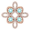 14K Rose Blue Zircon and .17 CTW Diamond Clover Pendant Ref 14131468